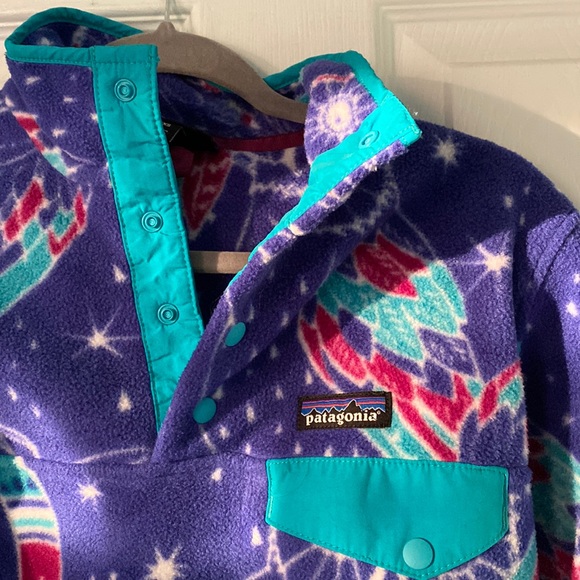 Patagonia Harvest Moon Owl Lightweight Synchilla Snap-T Fleece Pullover -fits xs - Picture 1 of 3